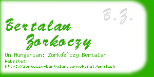 bertalan zorkoczy business card